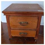 Wooden Cabinet with Two Drawers and Top Compartmen