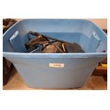 Blue Bin with Mixed Tools and Accessories