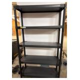 Black Plastic Five-Tier Shelving Unit