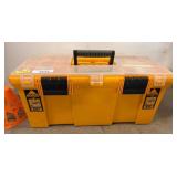 Yellow Plastic Toolbox with Assorted Tools