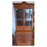 Wooden secretary with Glass Doors, 76-Inch Tall