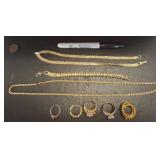 Gold-Tone Jewelry with Rings and Chains