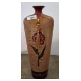 Tall Decorative Vase With Floral Design