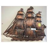 Copper-Toned Ship Wall Art, 27x21