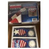 Patriotic Pleated Flag and Tealight Set