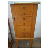 Wooden Jewelry Cabinet with Drawers and Side Doors