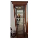 Wood and Glass Display Cabinet With Shelves