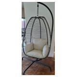 Metal Hanging Egg Chair with Cushions