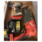 Cordless Drill, Reciprocating Saw, and Chargers