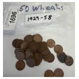 Bag of 50 Lincoln Wheat Pennies, 1929ï¿½1958