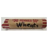 Roll of Wheat Pennies in Paper Wrapper