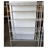 White Metal Wire Shelving Unit with Four Shelves