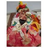 Two Folk Dolls with Colorful Cloth Outfits