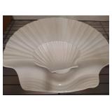 White Ceramic Shell Platter Made in Portugal