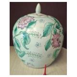 Lidded Porcelain Jar with Floral Motif