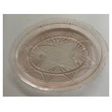 Pink Depression Glass Oval Serving Platter