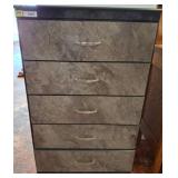 Five-Drawer Chest in Faux Stone Finish