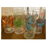 Four Ocean-Themed Plastic Tumblers
