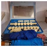 Hair Rollers in Blue Plastic Case