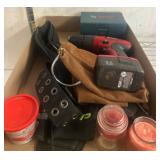 Tool Lot with Drill, Accessories, and Putty