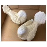 Carved White Bird Figurines