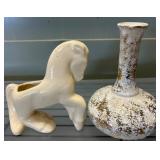 Ceramic Horse Planter and Decorative Vase