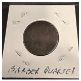 Barber Quarter in Protective Holder