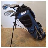 Golf Bag with Clubs Including Irons and Woods