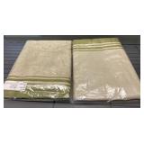 Two Green-Striped Tablecloths
