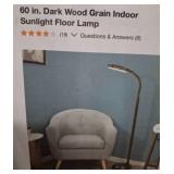 Dark Wood Grain Floor Lamp, 60-Inch