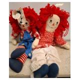 Cloth Raggedy Ann and Andy Dolls
