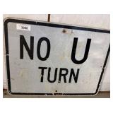 Metal No U-Turn Traffic Sign