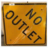Reflective Yellow ï¿½No Outletï¿½ Traffic Sign