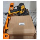 DeWalt Grinder, Level, Hooks, and Sealant Lot