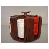 Plastic Poker Chip Caddy with Chips