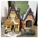 Lighted Ceramic Boat House Decoration