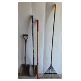 Garden Tools, Including Rake and Shovels
