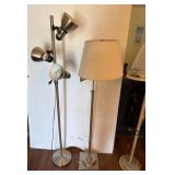 Two Metal Floor Lamps with Adjustable Features