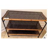 Three-Shelf Metal and Wood Storage Rack