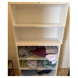 White Laminate Shelving Units with Linens