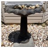 Concrete Bird Bath with Decorative Rocks
