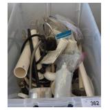 Plastic Bin of Plumbing Parts and Accessories