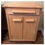 Wooden Kitchen Cart with Drawer and Cabinet