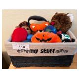 Pet Toy Basket with Assorted Items