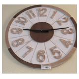 Wall-Mounted Wooden Clock with Raised Numbers