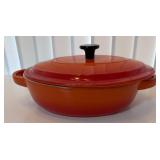 Swiss Pro Orange Enameled Cast Iron Casserole Dish