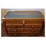 Wooden Storage Chest with Glass Top