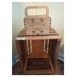 Wooden Crate and Carry Box with Handle