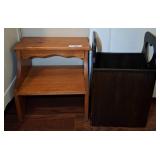 Wood Side Table and Heart-Handled Magazine Rack