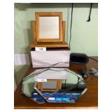 Mirror, Stacker Box, and Reacher Clock Assortment